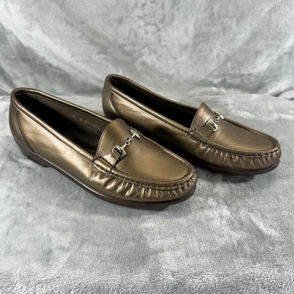 SAS womens shoes size 8M bronze all day comfort loafers slip on - Picture 12 of 16